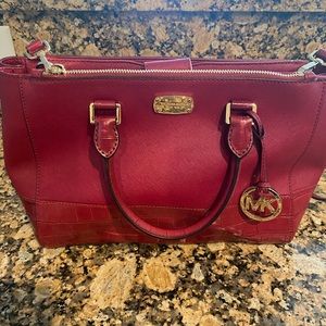 Michael Kors Kellen medium satchel in cherry red